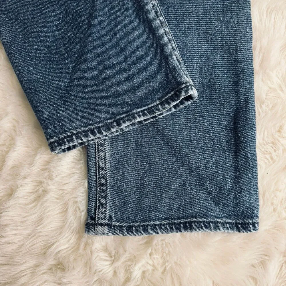 Hollister Ultra High Rise Vintage Straight Jeans 7 (27x26) Blue Distressed Denim